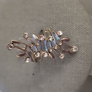 3/$30 VTG SILVERTONE Fairycore Rhinestone Art Deco Statement Ring